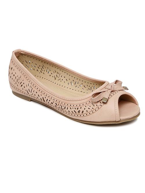 pink leatherette cut work sandals - 11823534 - Very Small Image - 1