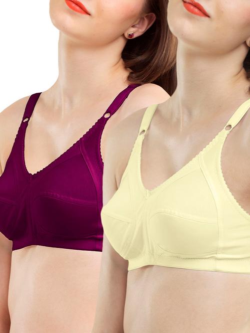 multi colored cotton bra set of 2 - 11823900 - Very Small Image - 1