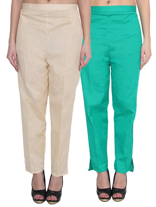 set of 2 multi colored cotton treggings - 11825408 - Very Small Image - 1