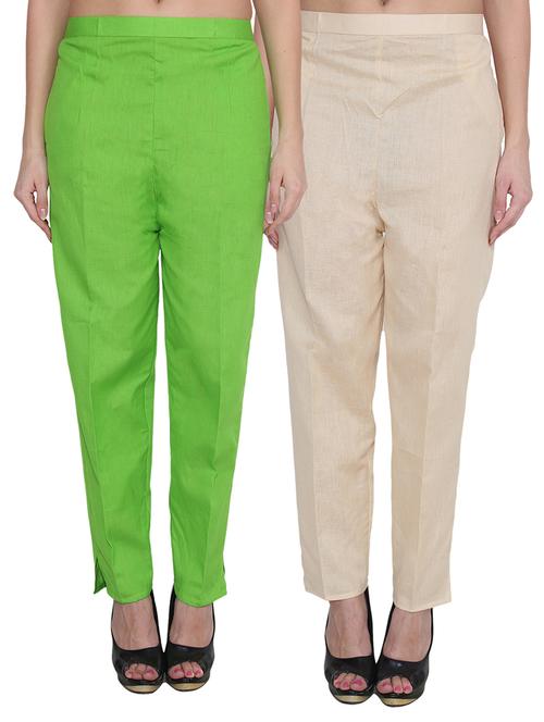 set of 2 multi colored cotton treggings - 11825434 - Very Small Image - 1