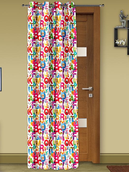 multicoloured satin digital print door curtain - 1182661 - Very Small Image - 1