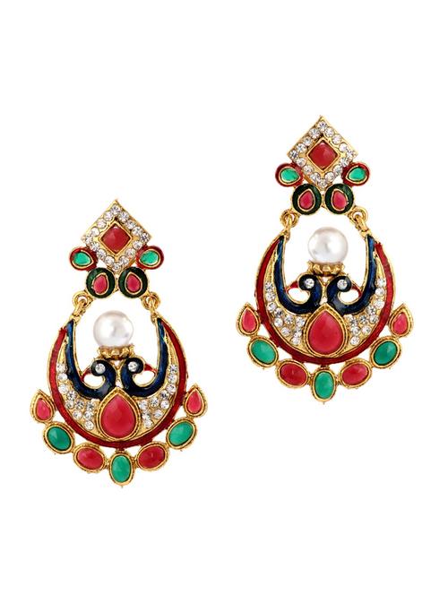 multi colored copper drop earrings - 11826939 - Very Small Image - 1