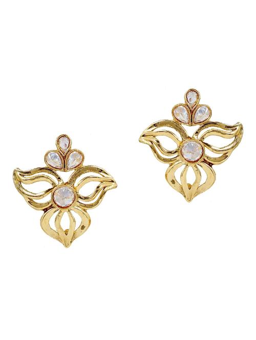 gold copper studs earrings - 11827006 - Very Small Image - 1