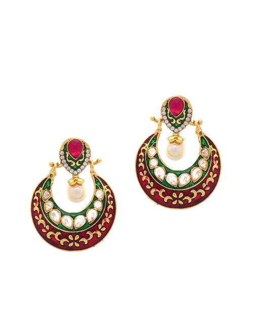 red copper chandballi earring - 11827077 - Very Small Image - 1