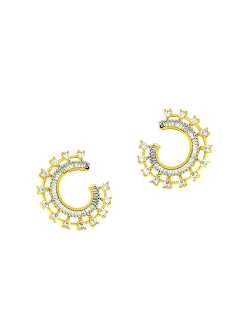 gold brass studs earrings - 11827189 - Very Small Image - 1