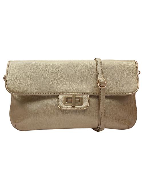 solid gold leatherette clutch - 11828299 - Very Small Image - 1