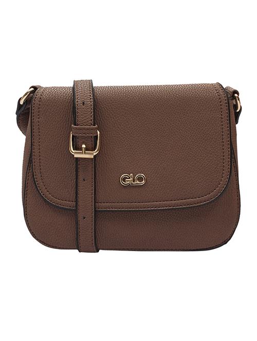 solid brown leatherette sling bag - 11828309 - Very Small Image - 1