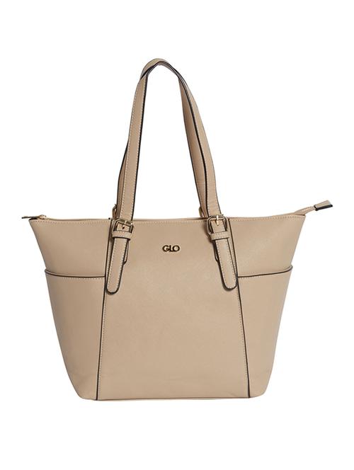solid beige leatherette handbag - 11828311 - Very Small Image - 1