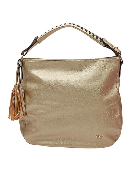 solid gold leatherette handbag - 11828313 - Very Small Image - 1