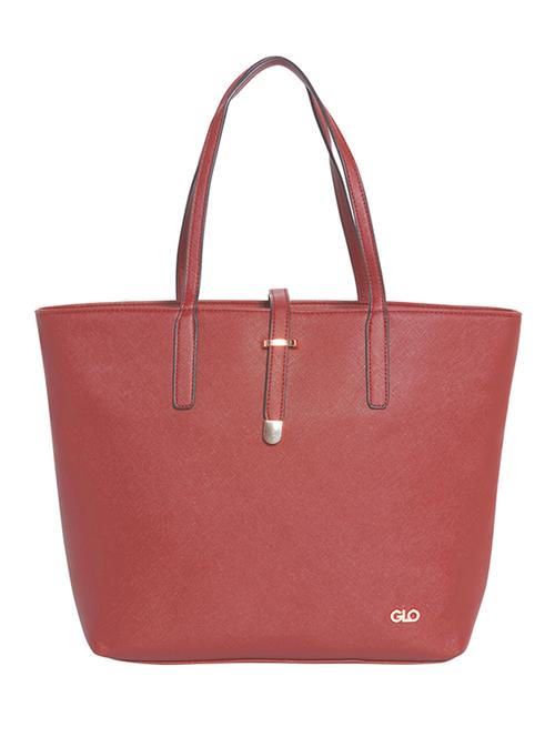 solid red leatherette tote - 11828317 - Very Small Image - 1