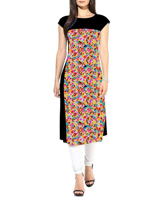 multi colored crepe aline kurti - 11828515 - Very Small Image - 1