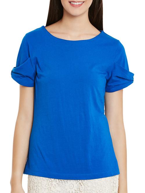 solid royal blue cotton tee - 11831347 - Very Small Image - 1