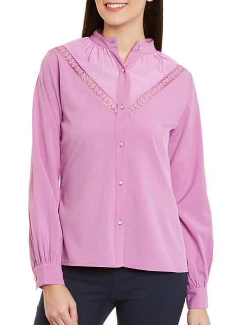 solid lavender viscose shirt - 11831350 - Very Small Image - 1