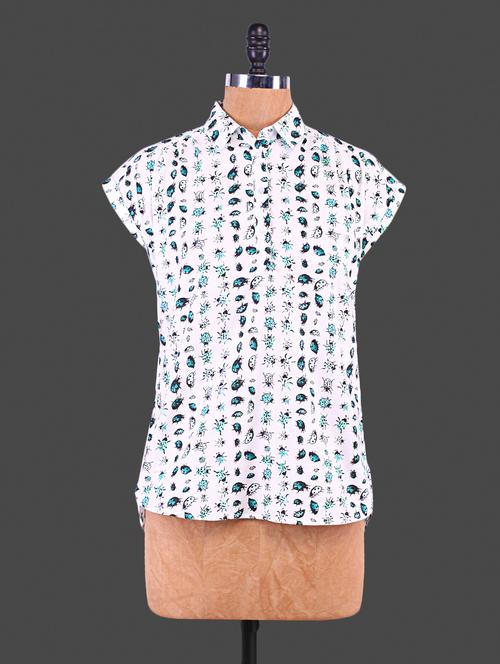 white bug printed cotton shirt - 1183261 - Very Small Image - 1