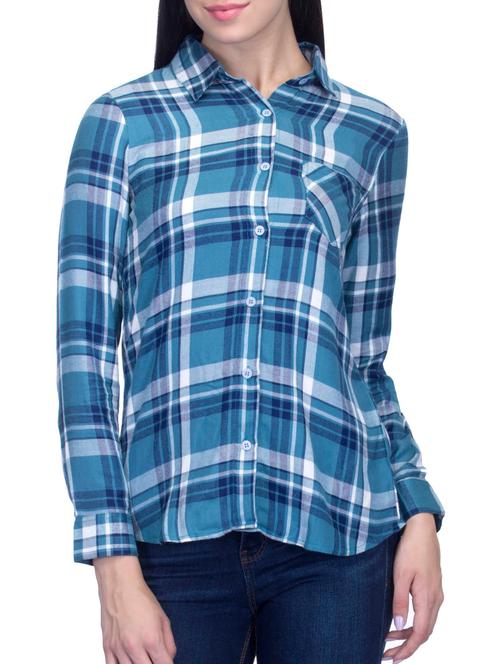 blue cotton printed shirt - 11834415 - Very Small Image - 1