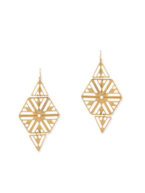 gold metal drop earring - 11835237 - Very Small Image - 1