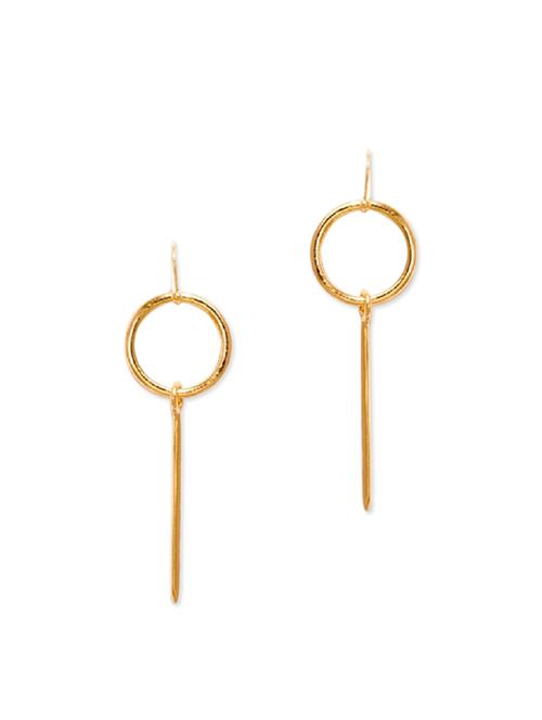 gold metal drop earring - 11835301 - Very Small Image - 1