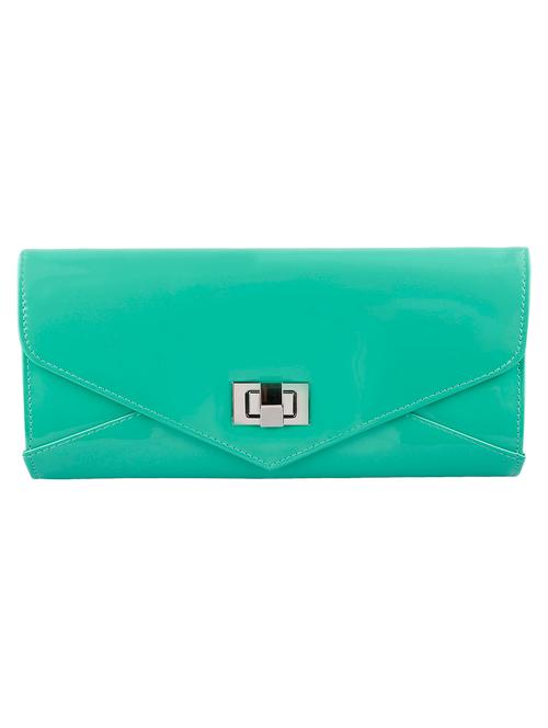 green solid leatherette clutch - 11835552 - Very Small Image - 1