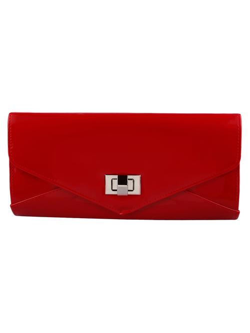 red solid leatherette clutch - 11835553 - Very Small Image - 1