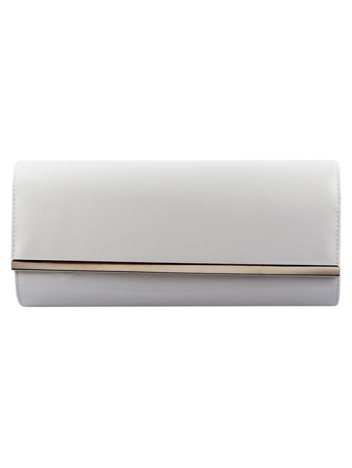 white solid leatherette clutch - 11835556 - Very Small Image - 1