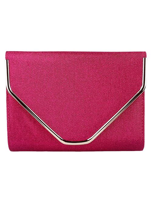 pink solid leatherette (pu clutch - 11835558 - Very Small Image - 1