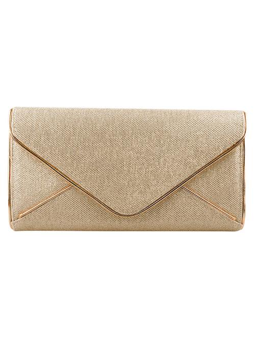 gold leatherette clutch - 11835562 - Very Small Image - 1