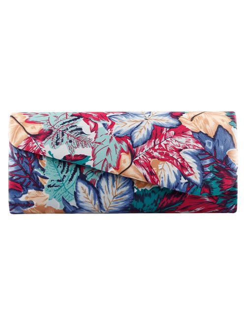 blue leatherette printed clutch - 11835580 - Very Small Image - 1