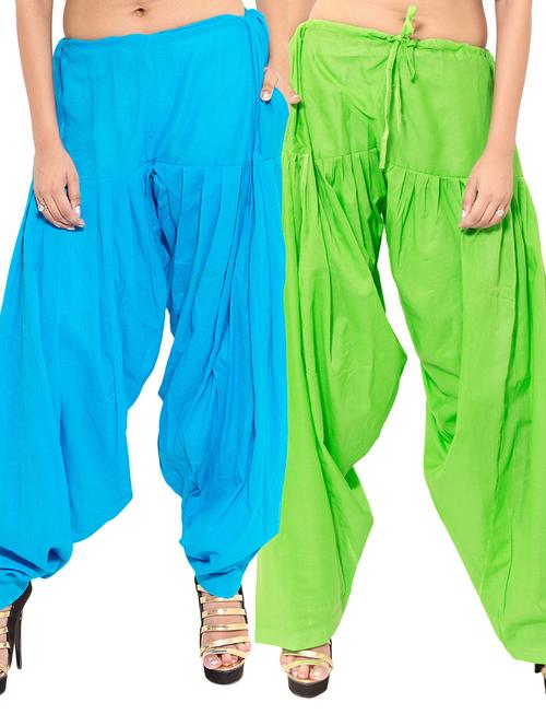 set of 2 multicolored rayon salwars - 11841073 - Very Small Image - 1