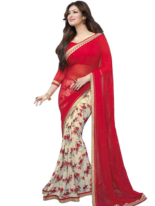 multi colored georgette saree with blouse - 11845209 - Very Small Image - 1