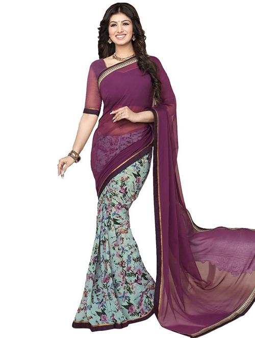 multi colored georgette saree with blouse - 11845244 - Very Small Image - 1