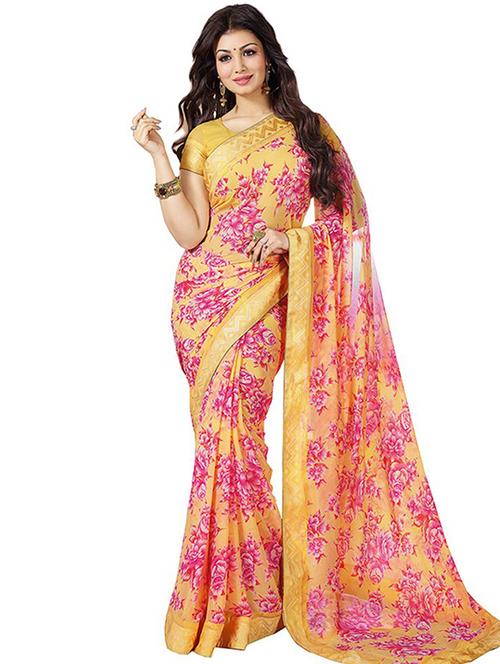 multi colored georgette saree with blouse - 11845249 - Very Small Image - 1