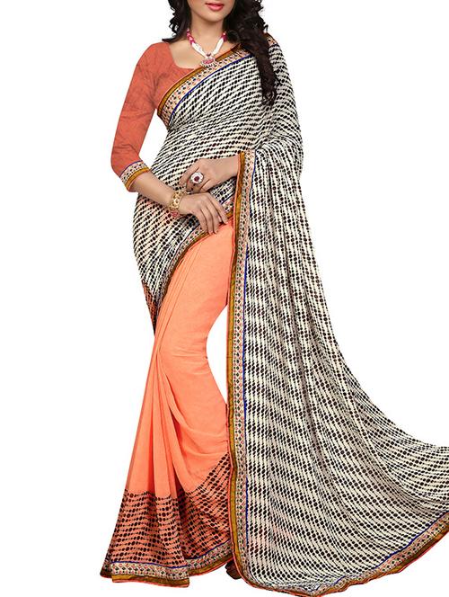 multi colored georgette saree with blouse - 11845310 - Very Small Image - 1
