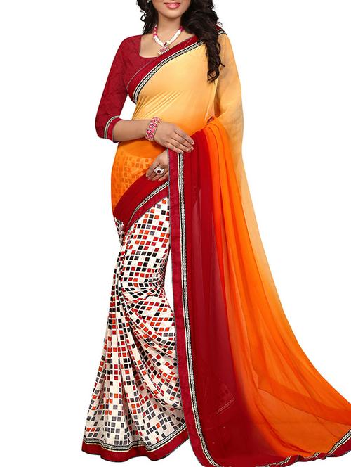 multi colored georgette saree with blouse - 11845311 - Very Small Image - 1