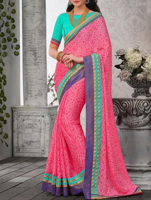 multi colored chiffon saree with blouse - 11845434 - Very Small Image - 1