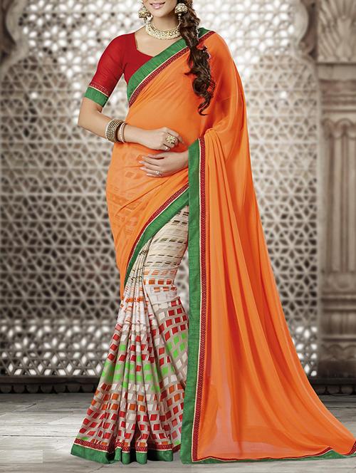 multi colored georgette saree with blouse - 11845458 - Very Small Image - 1