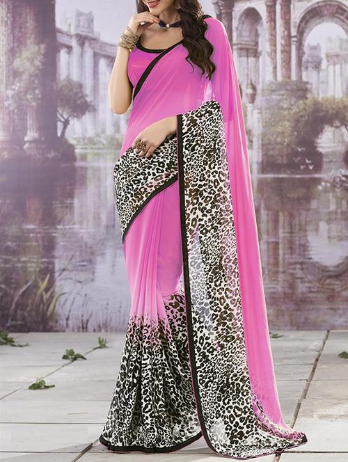 multi colored georgette saree with blouse - 11845462 - Very Small Image - 1