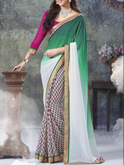 multi colored georgette saree with blouse - 11845468 - Very Small Image - 1