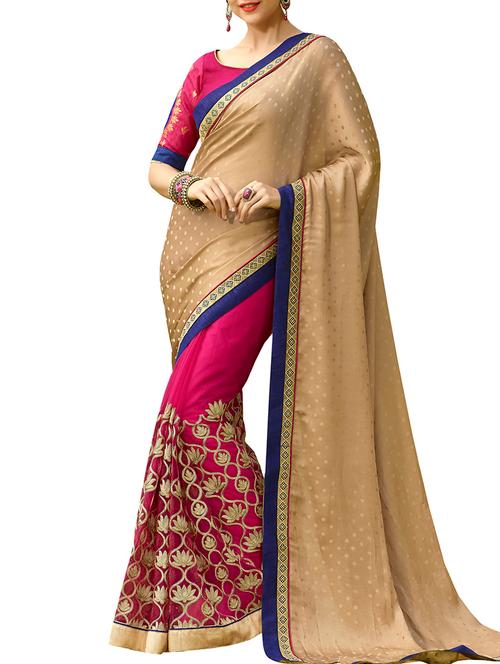 multi colored georgette saree with blouse - 11845502 - Very Small Image - 1