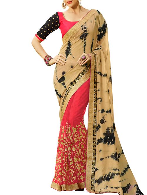 multi colored georgette saree with blouse - 11845504 - Very Small Image - 1