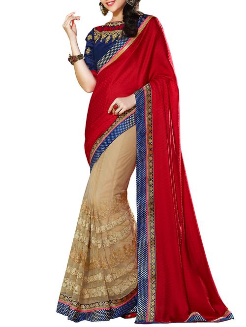multi colored georgette saree with blouse - 11845509 - Very Small Image - 1