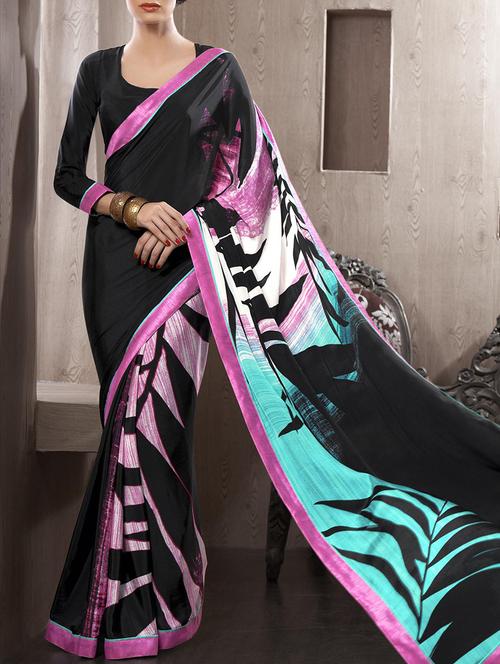 multi colored crepe saree - 11845528 - Very Small Image - 1