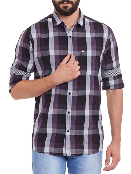 grey cotton casual shirt - 11854004 - Very Small Image - 1