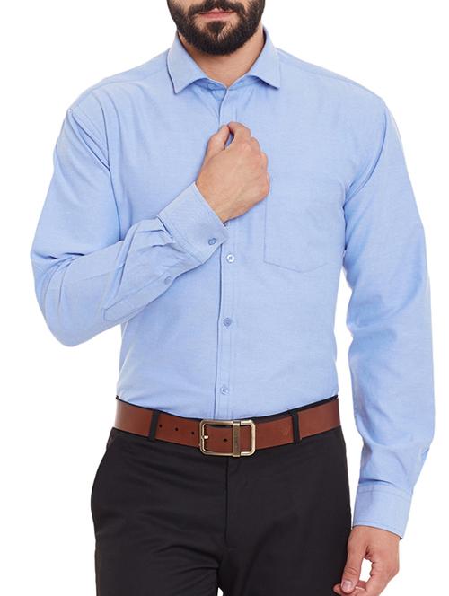light blue cotton formal shirt - 11854016 - Very Small Image - 1