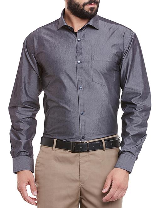 grey cotton casual shirt - 11854034 - Very Small Image - 1