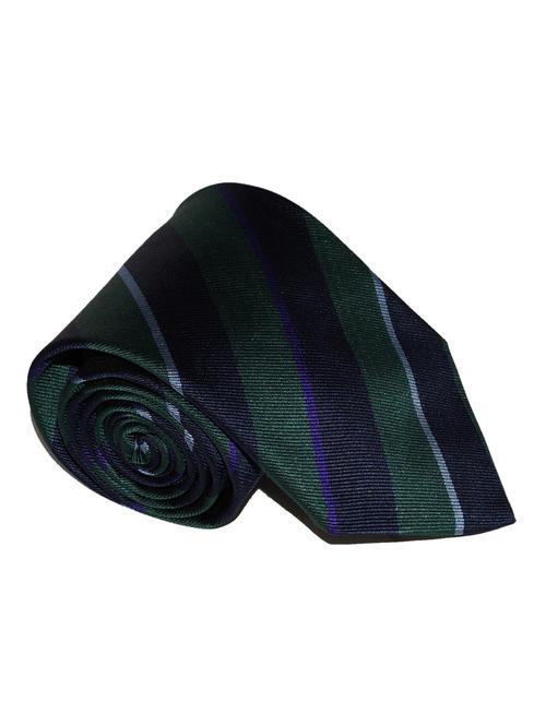 green and navy blue striped microfiber tie - 11854806 - Very Small Image - 1