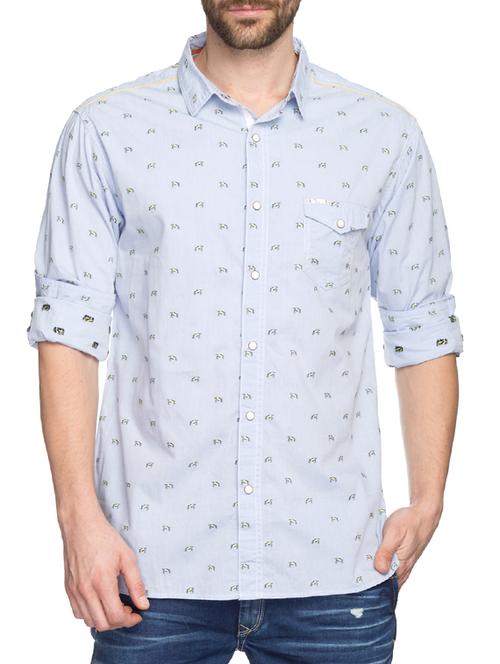 light blue cotton casual shirt - 11855169 - Very Small Image - 1