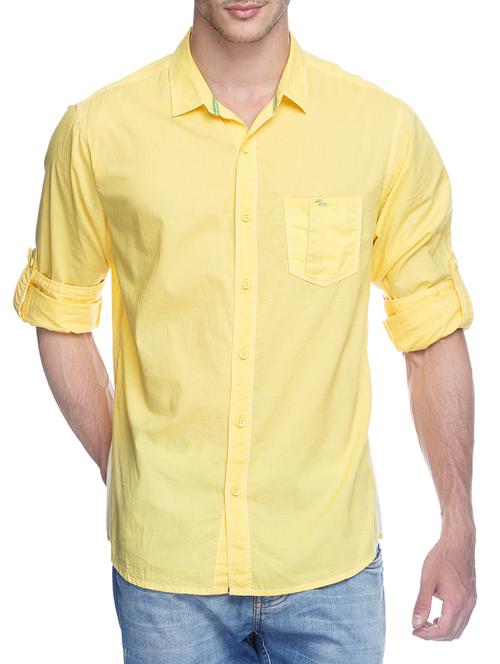 yellow cotton casual shirt - 11855176 - Very Small Image - 1