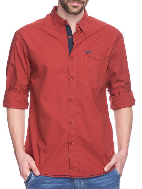 red cotton casual shirt - 11855178 - Very Small Image - 1