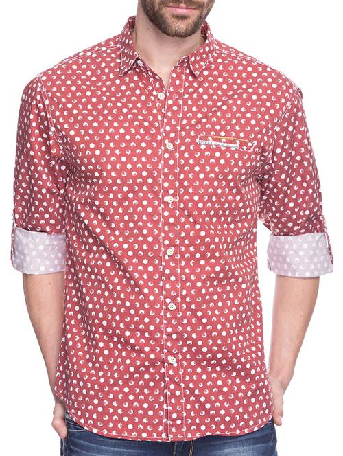 red cotton casual shirt - 11855185 - Very Small Image - 1