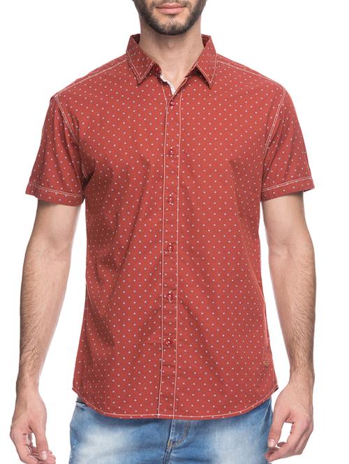 red cotton casual shirt - 11855196 - Very Small Image - 1